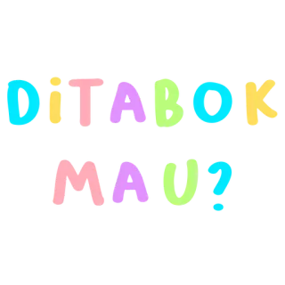 💬 DITOLAK MAU? indonesiano, testo, domanda, colorato, adesivo whatsapp sticker
