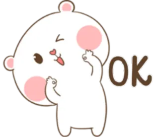 😊 OK ok, genehmigt, cartoon, zustimmend, süß, Bär telegram sticker