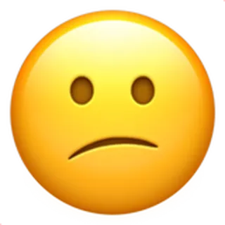 😕 이모지, 슬픈, 얼굴, 노란색, 불행한, 표정 telegram sticker