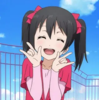 🌚 Anime, Cartoon, Mädchen, Süß, Lächelnd, Fröhlich telegram sticker