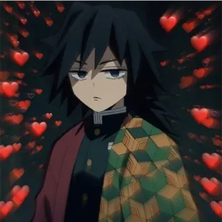 🌊 Giyu Tomioka Demon Slayer Anime, Giyu Tomioka, Demon Slayer, Cuori telegram sticker