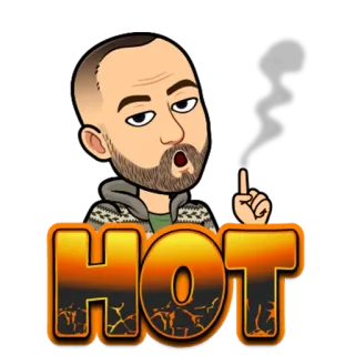 🔥 HOT Bitmoji, quente, desenho animado, fumaça telegram sticker