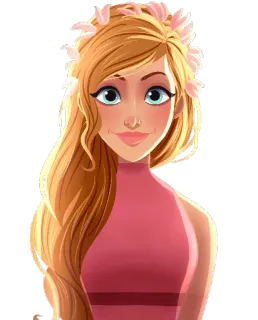 👸 женщина, блондинка, мультфильм, девушка, персонаж, портрет telegram sticker