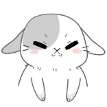 😒 konijn, konijntje, schattig, boos, cartoon, dier telegram sticker