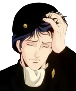 🤦‍♂ Anime, Menino, Triste, Uniforme, Chateado, Personagem telegram sticker