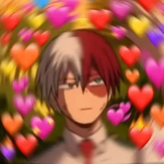 ❄️ Shoto Todoroki My Hero Academia Anime, My Hero Academia, Shoto Todoroki, Serca, Słodkie, Fanart telegram sticker