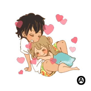 😝 Anime, Lindo, Pareja, Amor, Romance, Corazones telegram sticker