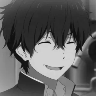 🕸 Anime, Menino, Sorriso, Retrato, Desenho animado telegram sticker