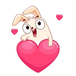 ❤️ coniglio, cuore, carino, cartone animato, animale, amore whatsapp sticker