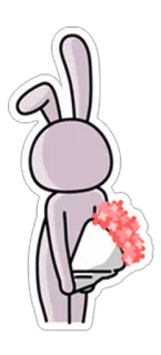 🌷 กระต่าย, ดอกไม้, สัตว์, น่ารัก telegram sticker