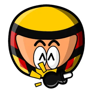 ☝️ レーサー, 絵文字, 漫画, 黄色, ヘルメット, スポーツ telegram sticker