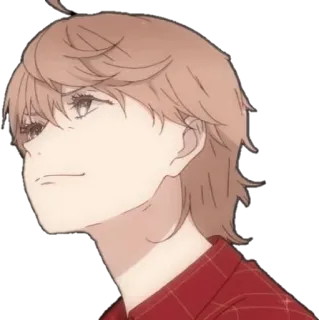 🙂 Anime, Manga, Charakter, Illustration, Porträt, rotes Shirt, Kunst telegram sticker
