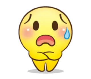 😰 Emoji, Smutny, Zmartwiony, Słodki, Kreskówka, Wyraz, Uczucie whatsapp sticker