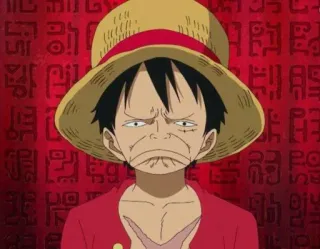 😑 Luffy One Piece luffy, one piece, anime, cartoon, lustiges gesicht telegram sticker