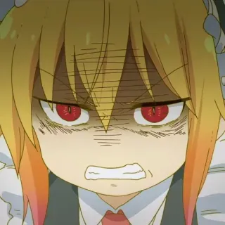 💈 Tohru Miss Kobayashi's Dragon Maid Anime, Dragón, Maid, Tohru, Enojada, Chica Anime telegram sticker