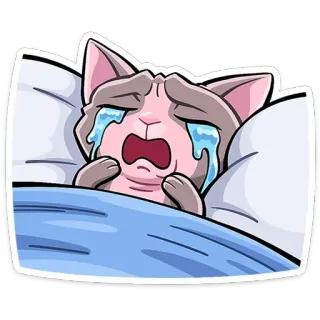 😭 แมว, ร้องไห้, เศร้า, การ์ตูน, สติกเกอร์, อารมณ์, น้ำตา telegram sticker