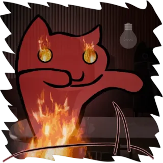 👹 cat, fire, devil, kitchen, angry telegram sticker