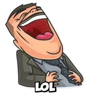 😂 LOL laughing, lol, funny, humor, cartoon, man telegram sticker