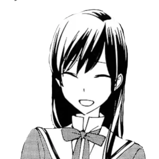 😊 Anime, Manga, Chica, Sonriendo, Dibujo animado, Personaje telegram sticker