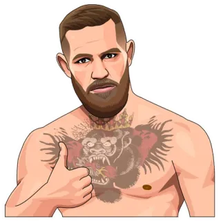 👍 Conor McGregor fighter, tattoo, man, celebrity telegram sticker