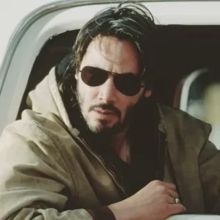 😎 keanu reeves, schauspieler, sonnenbrille, mann, porträt telegram sticker