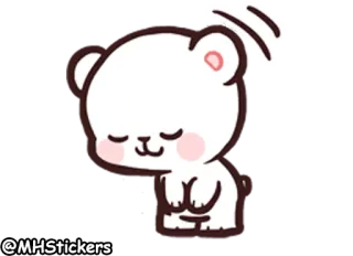 ☺️ @MHStickers bear, cute, sticker, cartoon, kawaii, white whatsapp sticker