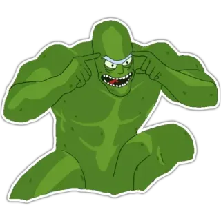 🥒 Pickle Rick Rick and Morty cornichon, Rick, dessin animé, vert, monstre telegram sticker