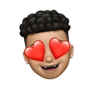 😁 Эмодзи, Любовь, Глаза-сердечки, Мультфильм, Выражение whatsapp sticker