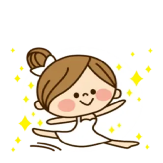 💃 ballet, danseur, dessin animé, fille, danse, art, illustration whatsapp sticker