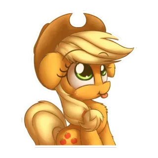 😛 Applejack My Little Pony My Little Pony, Applejack, cartoon, pony, sticker, character, animal telegram sticker