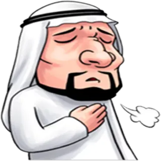 😔 cartoon, man, arabic, sad, character, middle eastern telegram sticker