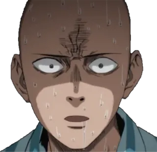 😰 Saitama One-Punch Man Anime, Saitama, One-Punch Man, chocado, preocupado telegram sticker
