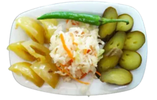 🍽 соленья, капуста, зеленый перец, еда, тарелка, овощи telegram sticker