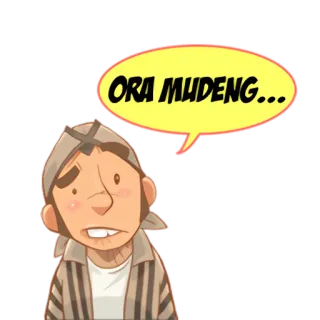 😧 ORA MUDENG... kartun, bingung, Indonesia, Jawa telegram sticker