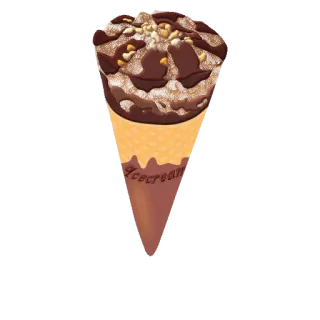 😉 Icecream helado, postre, comida, chocolate, cono, dulce telegram sticker