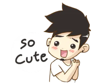 😃 so Cute lucu, kartun, menggemaskan, kawaii, cinta telegram sticker