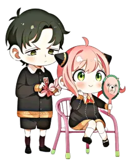 😒 Anya Forger Spy x Family anime, spy x family, anya forger, damian desmond, dibujos animados, lindo, fanart whatsapp sticker