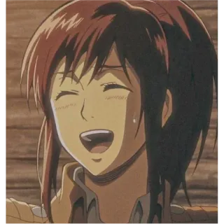 ⚡ Sasha Braus Attack on Titan Anime, Karakter, Sasha Braus, Attack on Titan, Senyum telegram sticker
