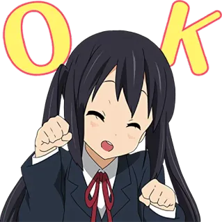 👌 OK anime, cute, girl, ok, happy telegram sticker