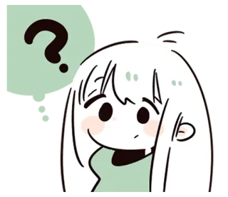 ❓ Animé, Question, Dessin animé, Mignon, Fille, Point d'interrogation telegram sticker
