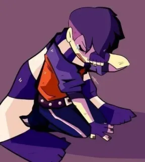 😭 Desenho animado, Triste, Chorando, Roxo, Emo whatsapp sticker
