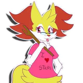 😊 I ❤️ Sticks raposa, gravetos, animal, desenho animado, fofo telegram sticker