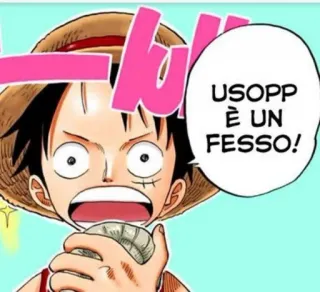 🧠 Luffy One Piece USOPP È UN FESSO! Anime, One Piece, Ruffy, Lysop, Manga, Cartoon telegram sticker