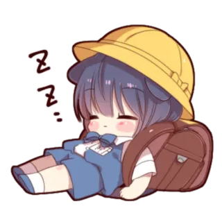🍓 zzzz... sonolento, anime, escola, dormindo, cansado telegram sticker