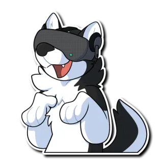 🎮 Hund, Virtual Reality, VR Brille, Cartoon, Tier, süß telegram sticker