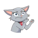 😡 猫, 动物, 卡通, 灰猫, 可爱 telegram sticker