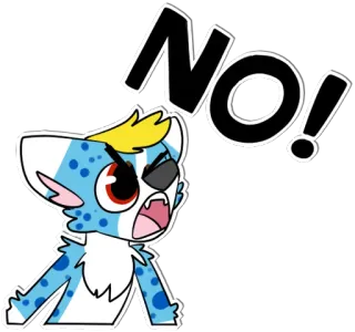 ❌ NO! no, angry, cat, cartoon, protest, furry telegram sticker