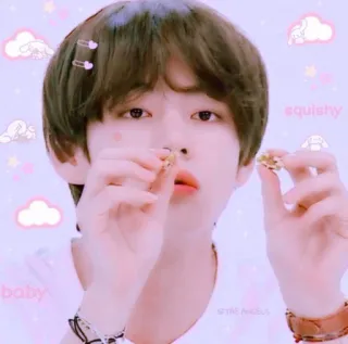 ☁️ equishy baby kpop, милый, эстетика, айдол, человек, мужчина telegram sticker