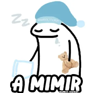 😴 A MIMIR sen, śpiący, pluszowy miś, kreskówka, drzemka telegram sticker