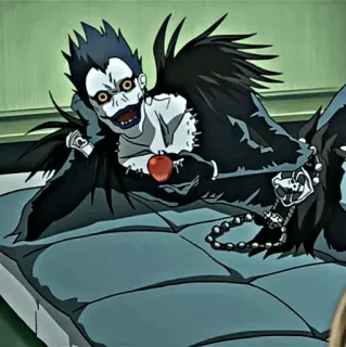 🎭 Ryuk Death Note Anime, Death Note, Ryuk, Shinigami, Jabłko telegram sticker